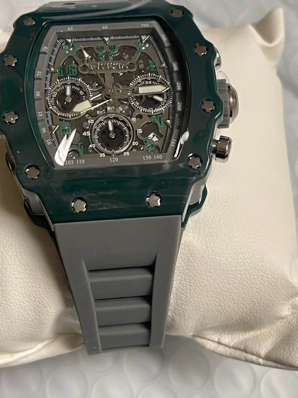 Invicta Racing Valxor Unisex Watch - 40mm, Grey & green  (69766) New